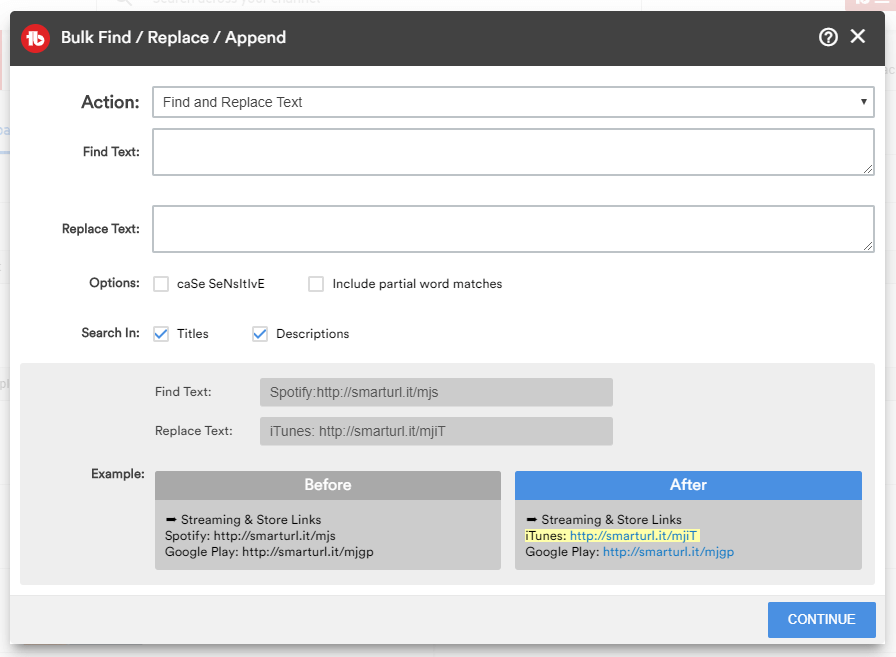 tubebuddy Bulk Find/Replace/Append
