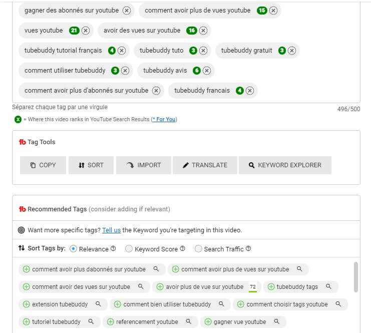 suggestion de_tags tubebuddy